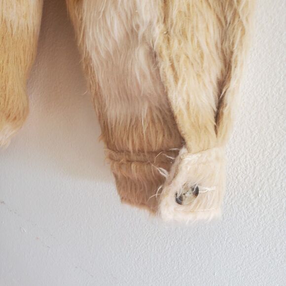 American Eagle Terry Lined Coat Tan Tartan Plaid Button Up Cozy Grunge Outdoor - Picture 12 of 12